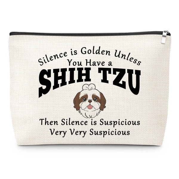 Gift for Dog Lovers Cosmetic Bag Shih Tzu Dog Mom