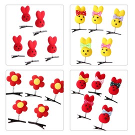 PURPLELILY 3D Animal Hair Pin Set Of 5 For Girl Festival Cute Cartoon Chicken Side Clip Adult Kids Family Gathering Party Hair Clip Cartoon Hairpin For Casual And Party, Little yellow dog ha