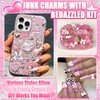 Sliver Pink Junk Case Charms with Bedazzled Kit Y2K Junk
