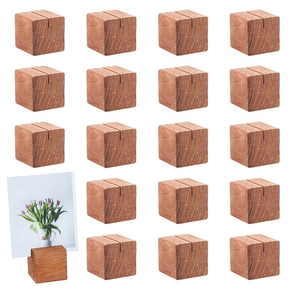 OLYCRAFT 20 Pcs Wood Place Card Holders Pine Wood Table