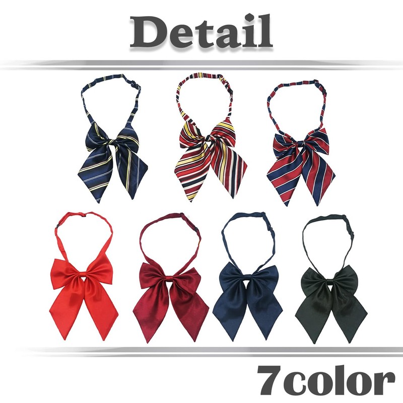 White Fang NC058 Bowtie, Ribbon, Stylish, Students, Uniform, Fashion, Striped,
