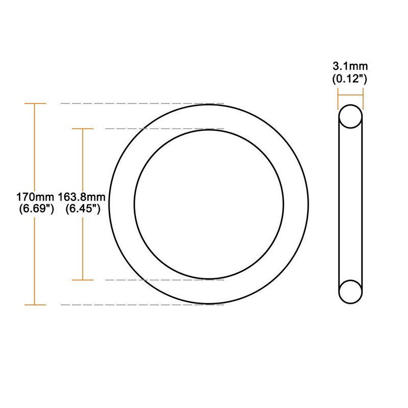 sourcing map 5 Pcs Metric Nitrile Rubber O-Rings Seal Rubber