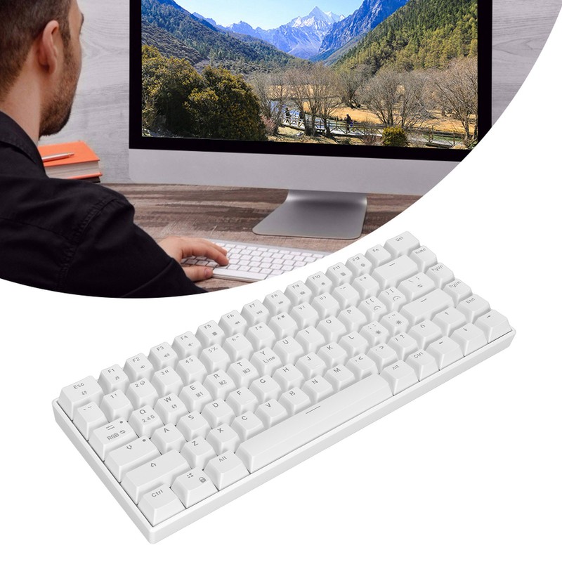 Mechanical Keyboard 82 Keys RGB Wireless 2.4G BT3.0 Type C