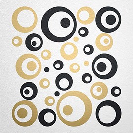 WANDfee® Wall Tattoo, Circles, Dots, 50 Stickers, Colour Choice For Children's Bedroom, Living Room, Hallway, Bathroom, Kitchen, Tile Stickers, black