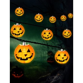 Hobbynors Cozy Autumn Pumpkin Lanterns, 12ft 20 LED Fall Decor String Lights, UL Certified for Indoor & Outdoor, Perfect for Thanksgiving, Harvest Festivals & Warm Porch Lighting