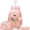 Kids Rolling Backpack for Girls Trolley Suitcases Luggage Travel with