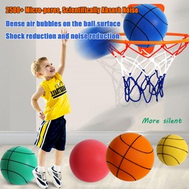 WEJOY Silent Basketball Size 5-8.27" Quiet Basketball Dribbling Indoor,High-Density Foam Basketball,Mute Indoor Basketball,Low Noise Training Ball,Soft,Flexible,Highly Bounce (Yellow, 21cm)