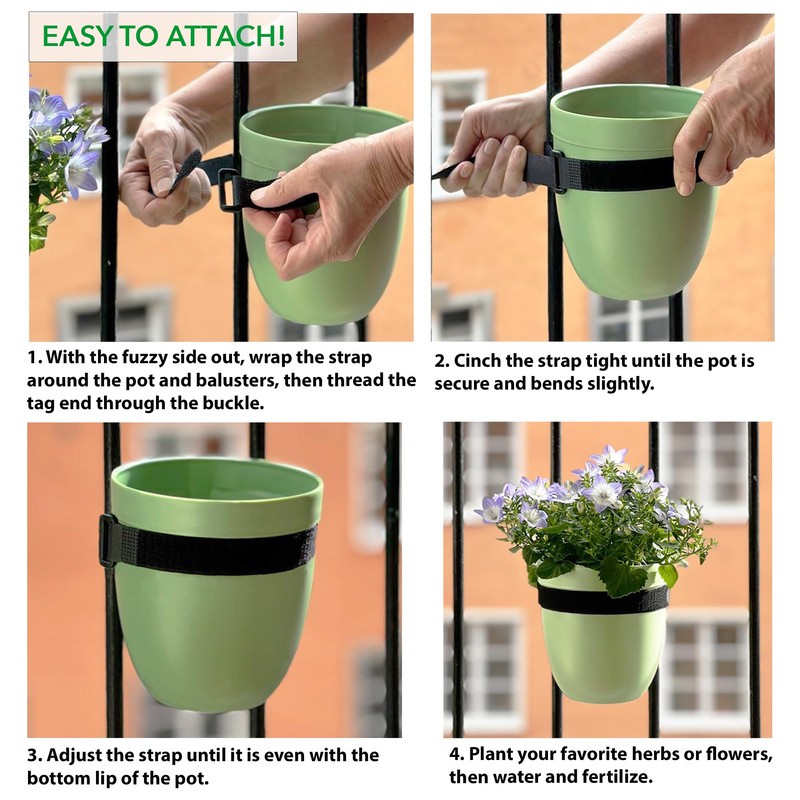 Balcony Buddies Railing Planter for Outdoor Plants (6-inch, 3-Pack) |