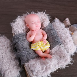 SERENDOLL 10.5" Full Silicone Reborn Baby Doll Soft Solid Silicone Infant Soft Body Dolls That Look Real, Not Hollow Vinyl Dolls, Bald Girl 038