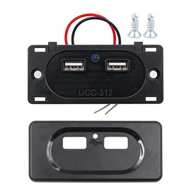 12V 3.1A Modified USB Outlet Travel High Speed Charging Socket Car Camper Motorhome RV Transporter Van Truck Universal USB Power Charger Dual Outlet