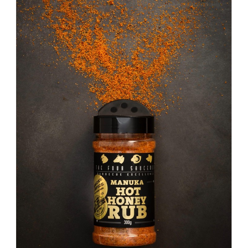 The Four Saucemen - Manuka Hot Honey Rub, 10.58 Ounce