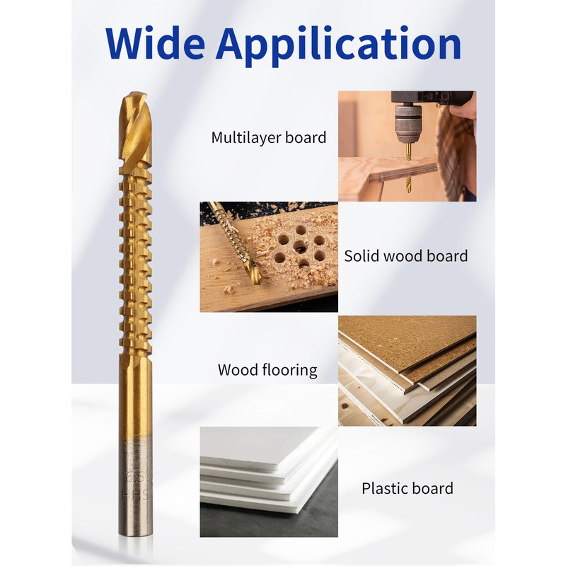 Rocaris 8 Pack Titanium Coated HSS Twist Drill Bits, 3-10mm