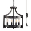 AOLALA Plug in Chandelier Black Farmhouse Pendant Light Fixture, Adjustable