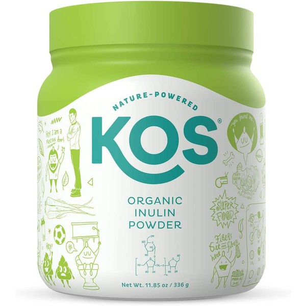 KOS Organic Inulin Powder - Unflavored Inulin Prebiotic Intestinal Support Powder - USDA Organic, Digestive Health Promoting, Gluten Free Plant Based Ingredient, 336g, 112 Servings