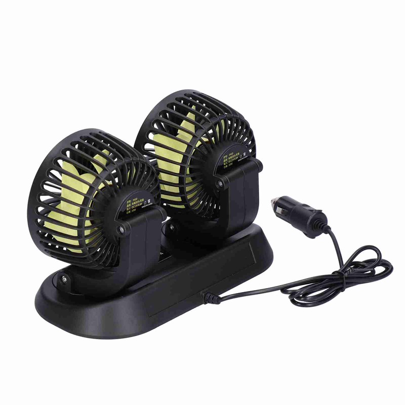 Electric Car Fan 360° Rotatable DoubleHead 5 Blades 2 Speeds