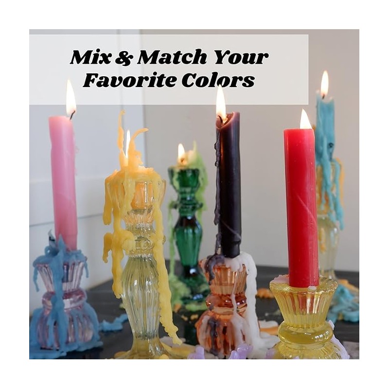 Candlestock Hippie Drippy Drip Candles - Pack of 66 Dripping