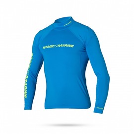 Magic Marine Herren Cube Langarm Rash Vest Top Blau - UV-Sonnenschutz und SPF-Eigenschaften - UV-Schutz (UPF 50+)