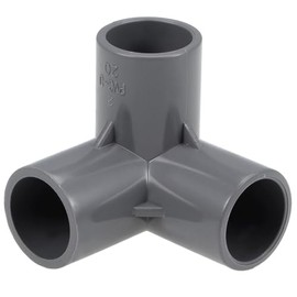 TOP-VIGOR 2Pcs 20mm 3 Way Elbow PVC Pipe Fitting, Tee Slip Corner Connector Fittings, Elbow Joint Plastic Right Angle for Irrigation Watering PVC Pipe, Gray