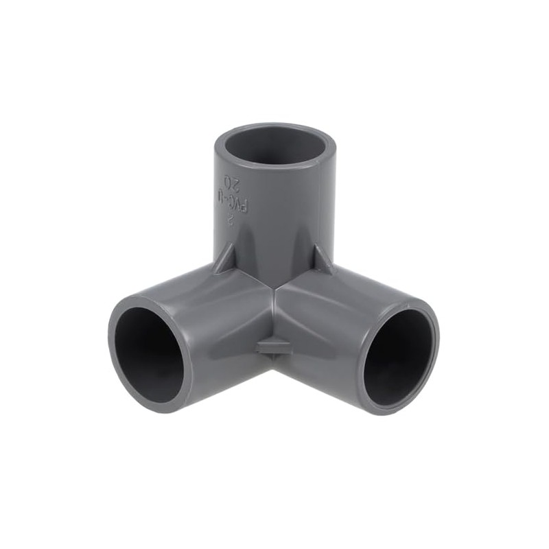 TOP-VIGOR 2Pcs 20mm 3 Way Elbow PVC Pipe Fitting, Tee