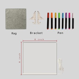 LED Note Board with Colors,8"X8"Rewritable Glowing Graffiti Message Boards，Comes with 7 Colored markersSuitable for Room/Shop/Office/Festival/Gifts by SOON GO