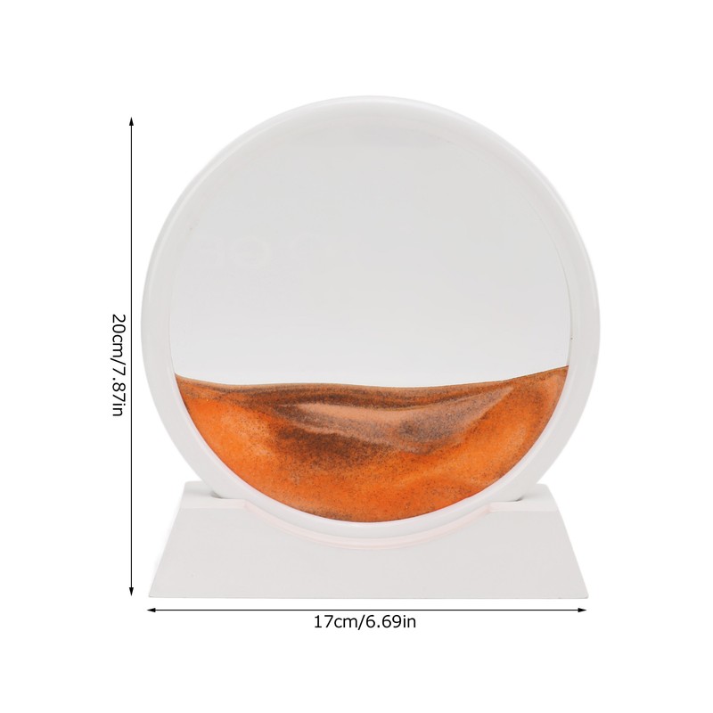 Moving Sand Art Round White Frame 3D High Transparent Glass