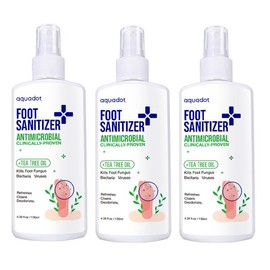 Tea Tree Oil Foot Sanitizer Spray for Athlete's Foot, Dry Cracked Feet, Nail Fungus, Jock Itch, Ringworm, Cracked Heels, and Itchy Skin | Foot Spray:_3 Bottles