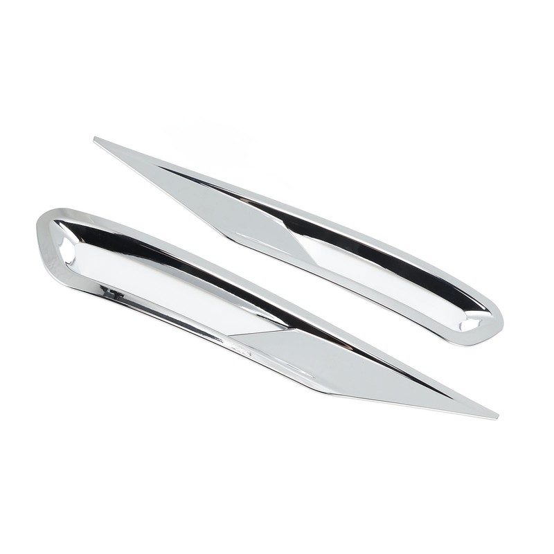 2pcs Front Fog Light Cover Trim Silver Fog Lamp Bezel