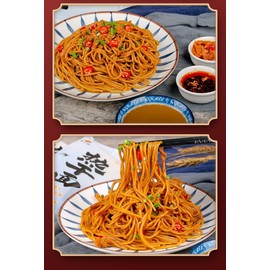 Chinese noodles，Wuhan Hot Dry Noodles, 2 Bags 170g Wuhan Vegetarian Vermicelli Instant Hot Dry Noodle, Classic Handmade Ramen noodles