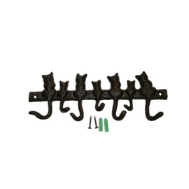 sleeri Cat Shapes Key Holder/Wall Mounted Cast Iron Wall Hanger Hook - Cat Key Hanger, Cat Hook Wall Hanger, Decorative Wall Hook Rack - Home Decor Organizer Kitchen Bath Office Storage Hook