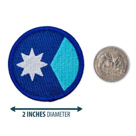 PATCHTOWN Minnesota State Flag Mini- 2"" Diameter Round Embroidered Patch (Hook & Loop Fastener)