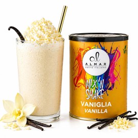 ALMAR Mix'n Shake Preparato in Polvere per Frappè 500g, Plant Based, Senza Glutine e Lattosio, Ricco di Fibre, Facile e Veloce, Made in Italy, 16 Porzioni (Vaniglia)