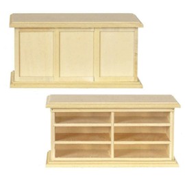 Melody Jane Dolls House Store Counter Shop Fitting Unfinished Bare Wood Miniature Furniture