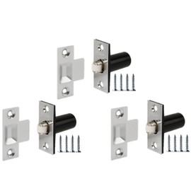 HANDLEZONE® 3 Pack Adjustable Roller Catch, Spring Loaded Ball Latch, for Internal Doors - Nickel Plated