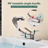 HOMILI Brushed Nickel Bathroom Sink Faucets,Single Hole Vanity Faucet Brass