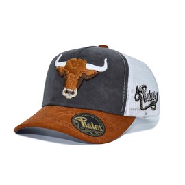 PIALES. Gorra Bull 5 Paneles con Malla, Unisex para Adulto. (Malla Blanca)