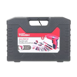 HYPER Tough Gift Item Handyman Tool Set with Cordless Rechargeable Screwdriver in Carry Case