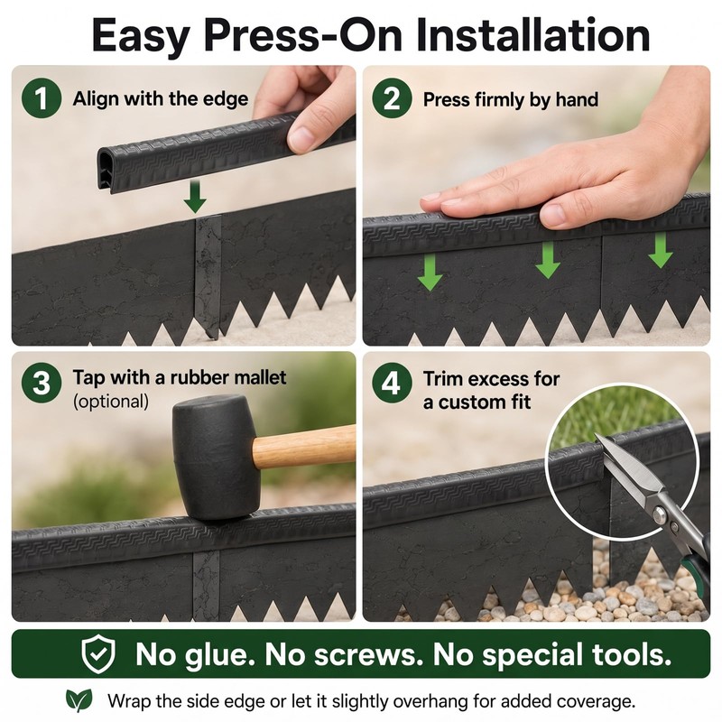 Innconee 40ft Landscape Edging Guard Protective Safety Trim for Steel