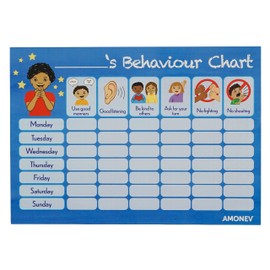 Amonev Behaviour chart 2x Blue Pack Amonev Behaviour Reward Charts for boys and girls Toddlers Twin Pack with 225 star stickers included