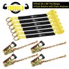 Trekassy 4 Pack Car Tie Down Strap Auto Hauler Ratchet