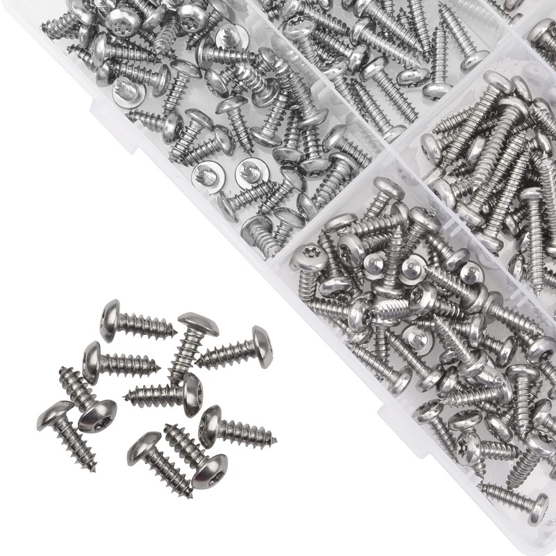 Rrina 214Pcs 304 Stainless Steel Button Head Torx Security Screws