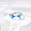 HUKKUN Shark Tooth Ring Sterling Silver Shark Teeth Ring Adjustable