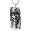COOLSTEELANDBEYOND Men's Rustic Skull Pendant Necklace, Hammered Dog Tag Style,