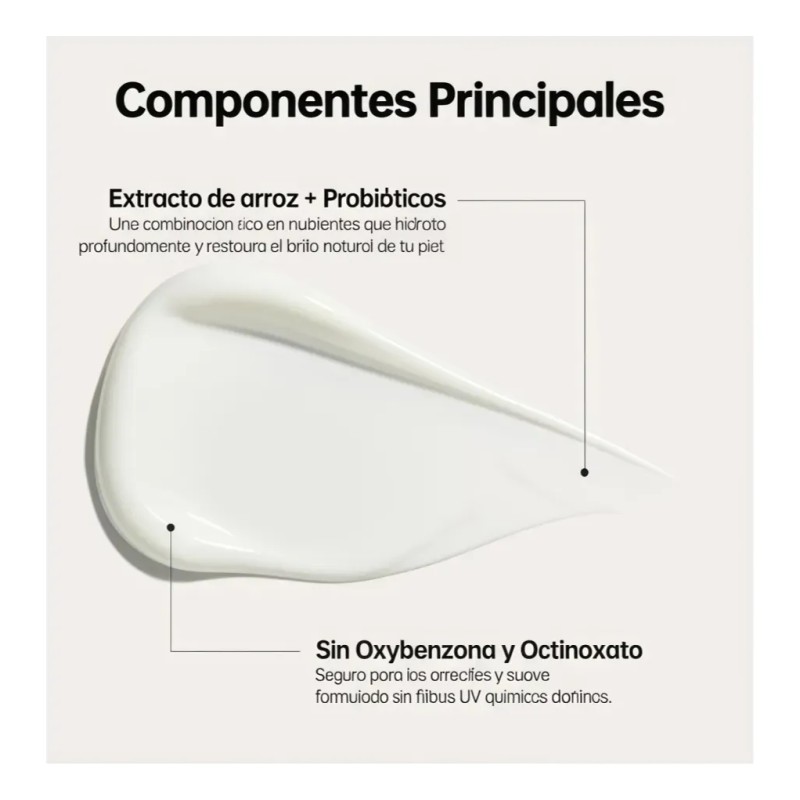 Protector Solar Coreano Ligero Arroz Spf50+ Probióticos 50ml