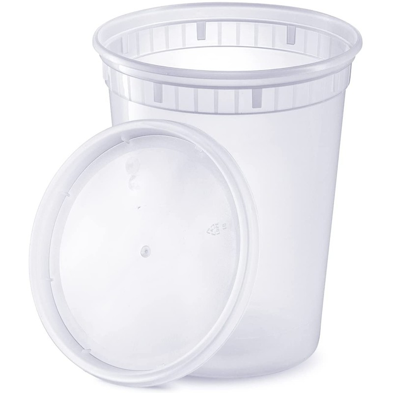 LATERN 24Pcs Plastic Containers with Lids, 950ml /32oz Reusable Food