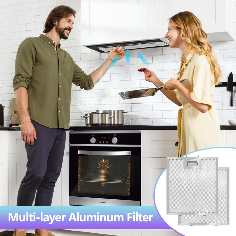 2 Pack-S97018029 Range Hood Filter Replacement, Upgraded Stainless steel frame