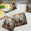 Thirstystone Woodland Deer 4-Pack Tumbled Tile Stone Coasters with Protective