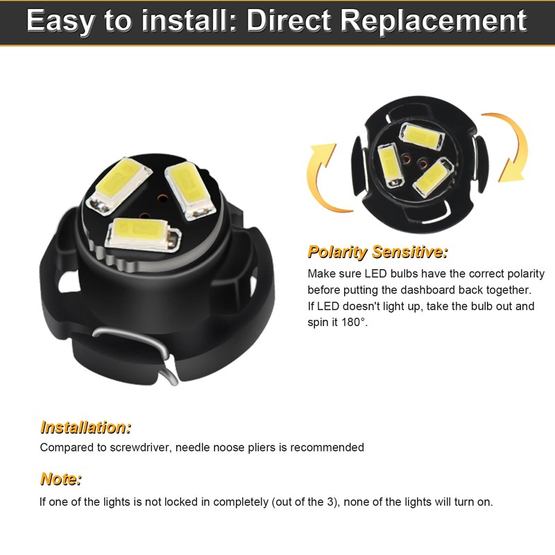RAVSOFT AC Climate Heater Control LED Lights Bulbs Kit replacement