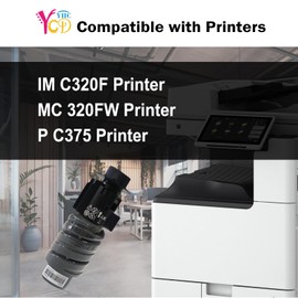 YCDYHC IMC320 Black Toner Cartridges 842726 MC 320FW P C375 1-Pack Compatible with Ricoh IMC320 Toner Cartridge IMC320F, Work for Savin Lanier IM C320F MC320FW PC375 Printers with chip (16,000 Pages)