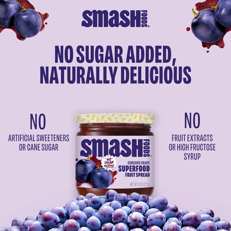 Smash Foods Grape Jam | Low-Calorie, No Sugar Added Keto