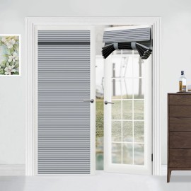 Muamar French Door Curtains Privacy Door Blind, Front 30"W x 80"L (Pack of 1) Grey
